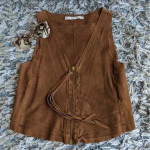 ZARA Trafaluc Leather Suede Vest